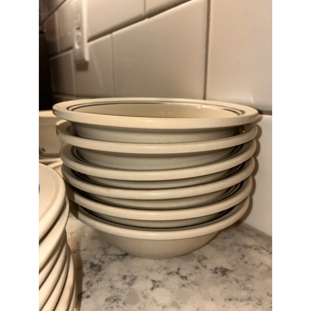 Pfaltzgraff Tea Rose Floral Stoneware 8 Cups & 6 Saucers, 6 Bowls, 10‎ Plates
